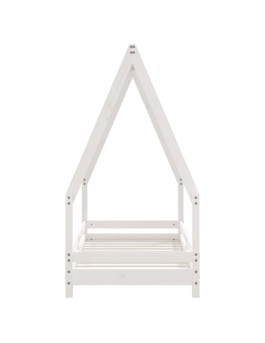 Giroletto per Bambini Bianco 70x140cm in Legno Massello di Pino