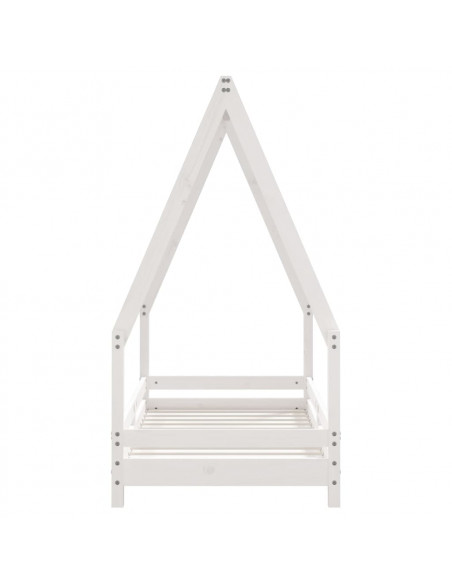 Giroletto per Bambini Bianco 70x140cm in Legno Massello di Pino