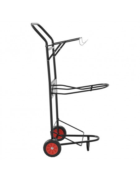 Carrello da Sella Pieghevole Nero in Acciaio