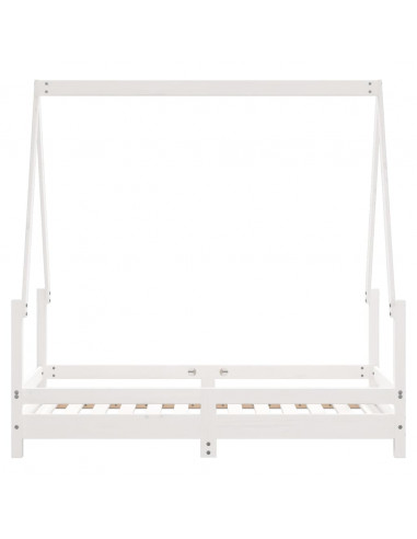 Giroletto per Bambini Bianco 70x140cm in Legno Massello di Pino