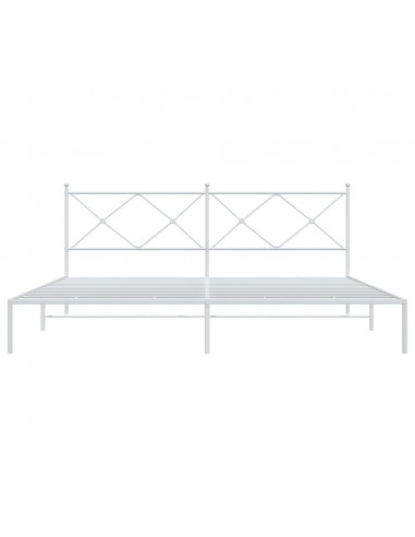 Giroletto con Testiera Metallo Bianco 193x203 cm