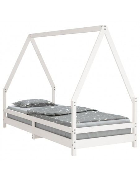Giroletto per Bambini Bianco 80x200cm in Legno Massello di Pino