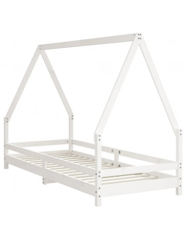 Giroletto per Bambini Bianco 80x200cm in Legno Massello di Pino