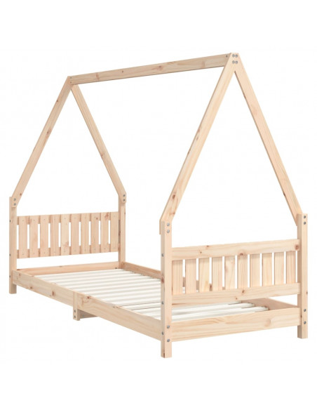 Giroletto per Bambini 80x200 cm in Legno Massello di Pino