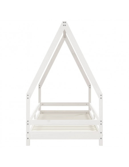 Giroletto per Bambini Bianco 90x200cm in Legno Massello di Pino