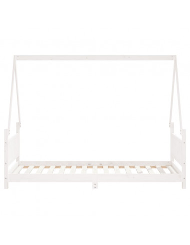 Giroletto per Bambini Bianco 90x190cm in Legno Massello di Pino