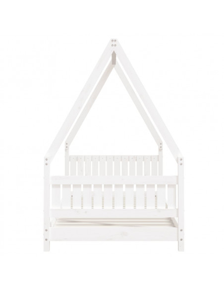 Giroletto per Bambini Bianco 90x190cm in Legno Massello di Pino