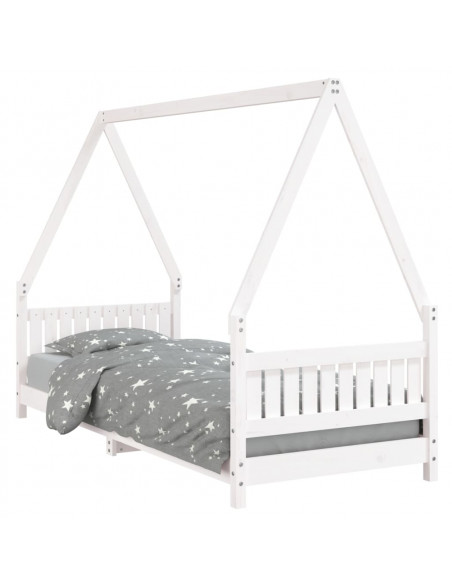 Giroletto per Bambini Bianco 80x200cm in Legno Massello di Pino