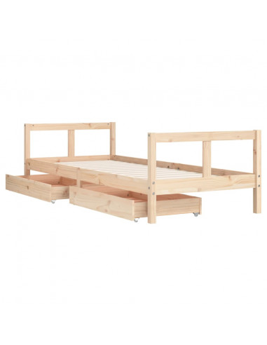 Giroletto Bambini con Cassetti 80x200 cm Legno Massello di Pino
