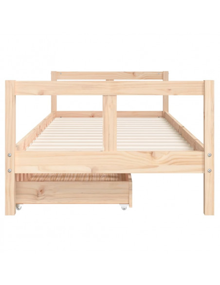 Giroletto Bambini con Cassetti 80x200 cm Legno Massello di Pino