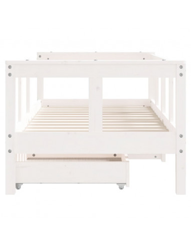 Giroletto Bambini con Cassetti Bianco 70x140cm Massello di Pino