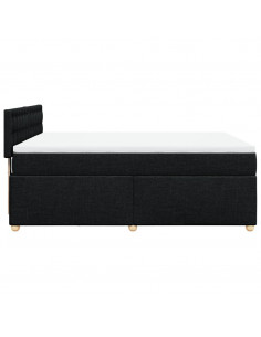 Giroletto a Molle con Materasso Nero 140x200 cm in Tessuto 2