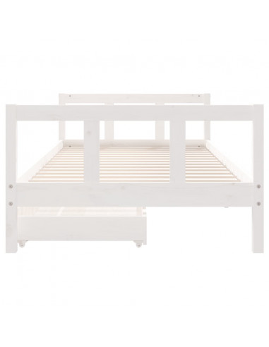 Giroletto Bambini con Cassetti Bianco 90x200cm Massello di Pino