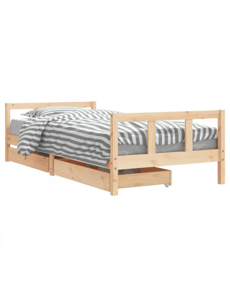 Giroletto Bambini con Cassetti 90x200 cm Legno Massello di Pino