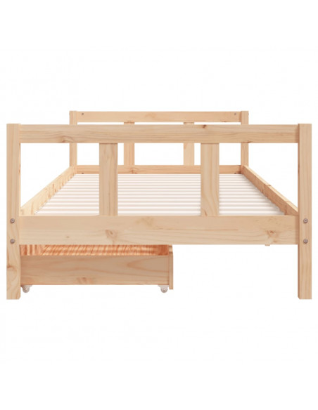Giroletto Bambini con Cassetti 90x200 cm Legno Massello di Pino