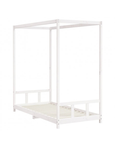 Giroletto per Bambini Bianco 90x190cm in Legno Massello di Pino