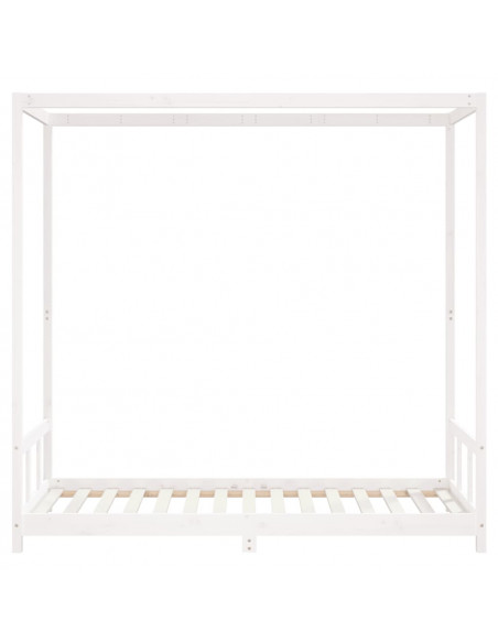 Giroletto per Bambini Bianco 90x190cm in Legno Massello di Pino