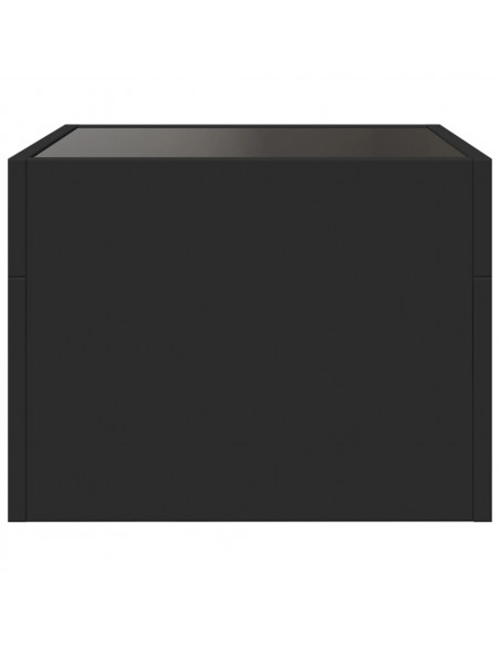 Tavolino da Salotto con LED Infinity Nero 40x40x30 cm
