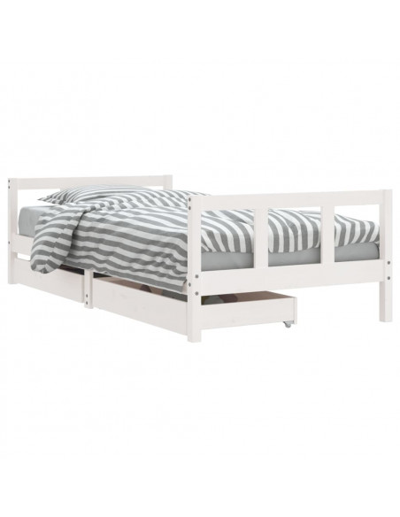 Giroletto Bambini con Cassetti Bianco 90x190 cm Massello Pino