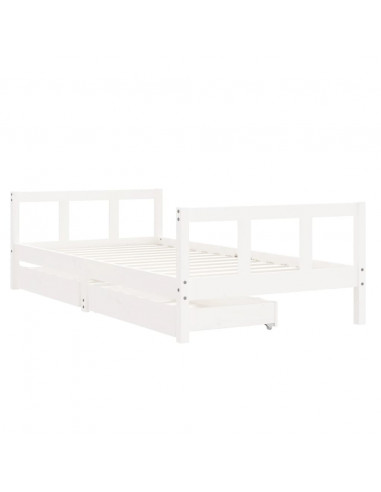 Giroletto Bambini con Cassetti Bianco 90x190 cm Massello Pino