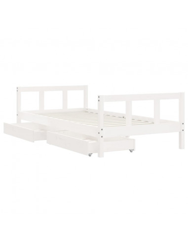 Giroletto Bambini con Cassetti Bianco 90x190 cm Massello Pino