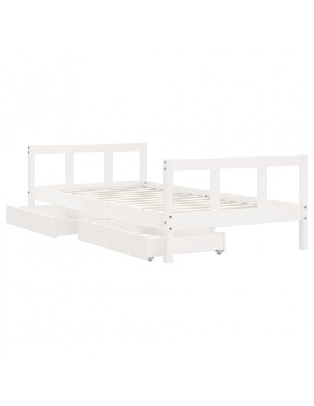 Giroletto Bambini con Cassetti Bianco 90x190 cm Massello Pino