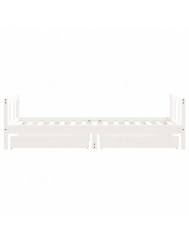 Giroletto Bambini con Cassetti Bianco 90x190 cm Massello Pino