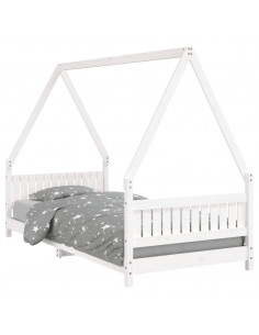 Giroletto per Bambini Bianco 90x200cm in Legno Massello di Pino 2