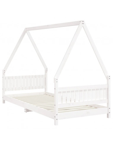 Giroletto per Bambini Bianco 90x200cm in Legno Massello di Pino