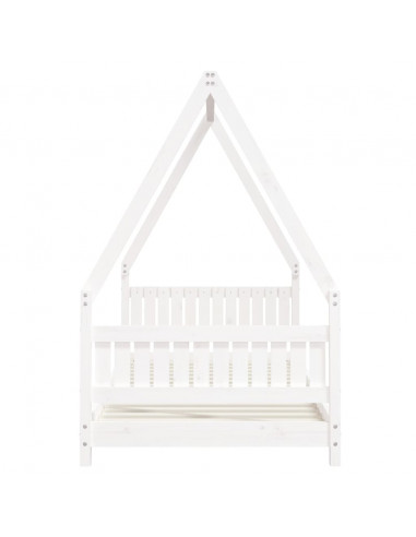 Giroletto per Bambini Bianco 90x200cm in Legno Massello di Pino