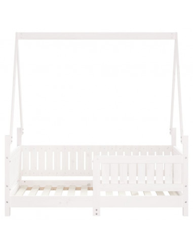 Giroletto per Bambini Bianco 70x140cm in Legno Massello di Pino