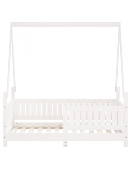 Giroletto per Bambini Bianco 70x140cm in Legno Massello di Pino