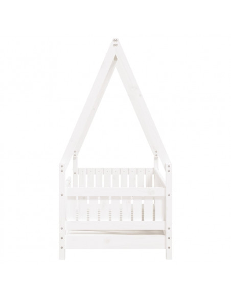 Giroletto per Bambini Bianco 70x140cm in Legno Massello di Pino