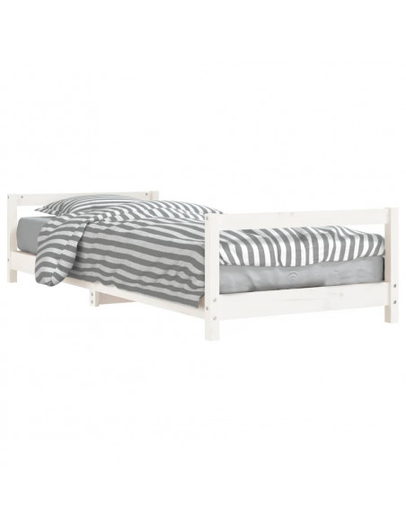 Giroletto per Bambini Bianco 80x200cm in Legno Massello di Pino
