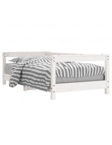 Giroletto per Bambini Bianco 70x140cm in Legno Massello di Pino