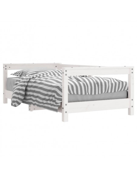 Giroletto per Bambini Bianco 70x140cm in Legno Massello di Pino