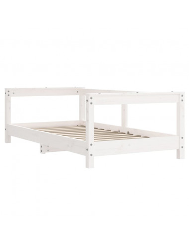 Giroletto per Bambini Bianco 70x140cm in Legno Massello di Pino