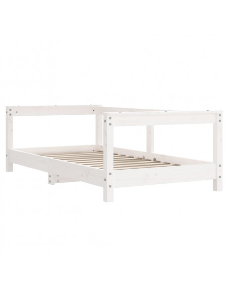 Giroletto per Bambini Bianco 70x140cm in Legno Massello di Pino