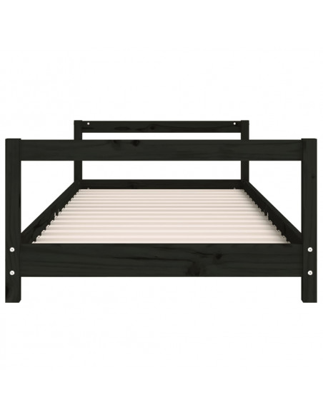 Giroletto per Bambini Nero 80x200 cm in Legno Massello di Pino