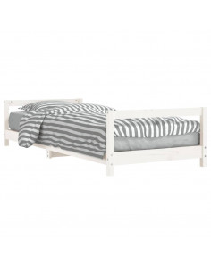 Giroletto per Bambini Bianco 90x190cm in Legno Massello di Pino 2
