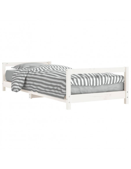 Giroletto per Bambini Bianco 90x190cm in Legno Massello di Pino