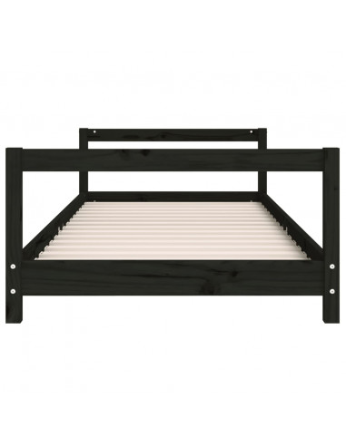 Giroletto per Bambini Nero 90x190 cm in Legno Massello di Pino