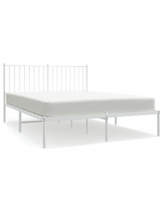 Giroletto con Testiera Metallo Bianco 140x200 cm 2