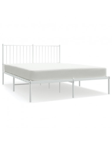 Giroletto con Testiera Metallo Bianco 140x200 cm