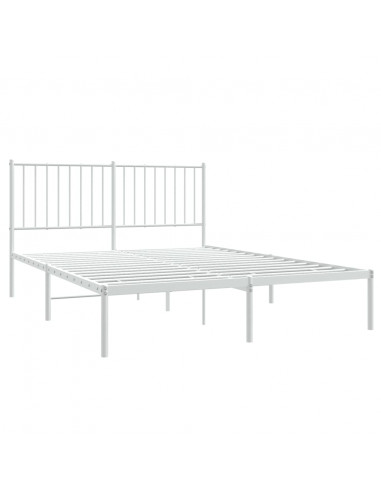 Giroletto con Testiera Metallo Bianco 140x200 cm