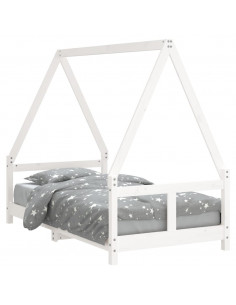 Giroletto per Bambini Bianco 80x160cm in Legno Massello di Pino 2
