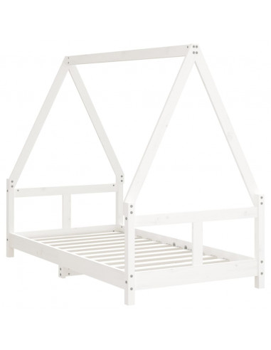 Giroletto per Bambini Bianco 80x160cm in Legno Massello di Pino