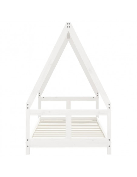 Giroletto per Bambini Bianco 80x160cm in Legno Massello di Pino
