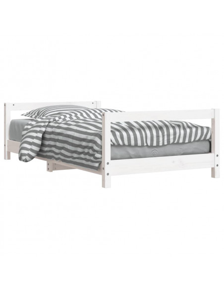 Giroletto per Bambini Bianco 80x160cm in Legno Massello di Pino