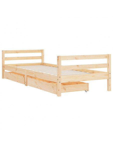 Giroletto Bambini con Cassetti 90x200 cm Legno Massello di Pino